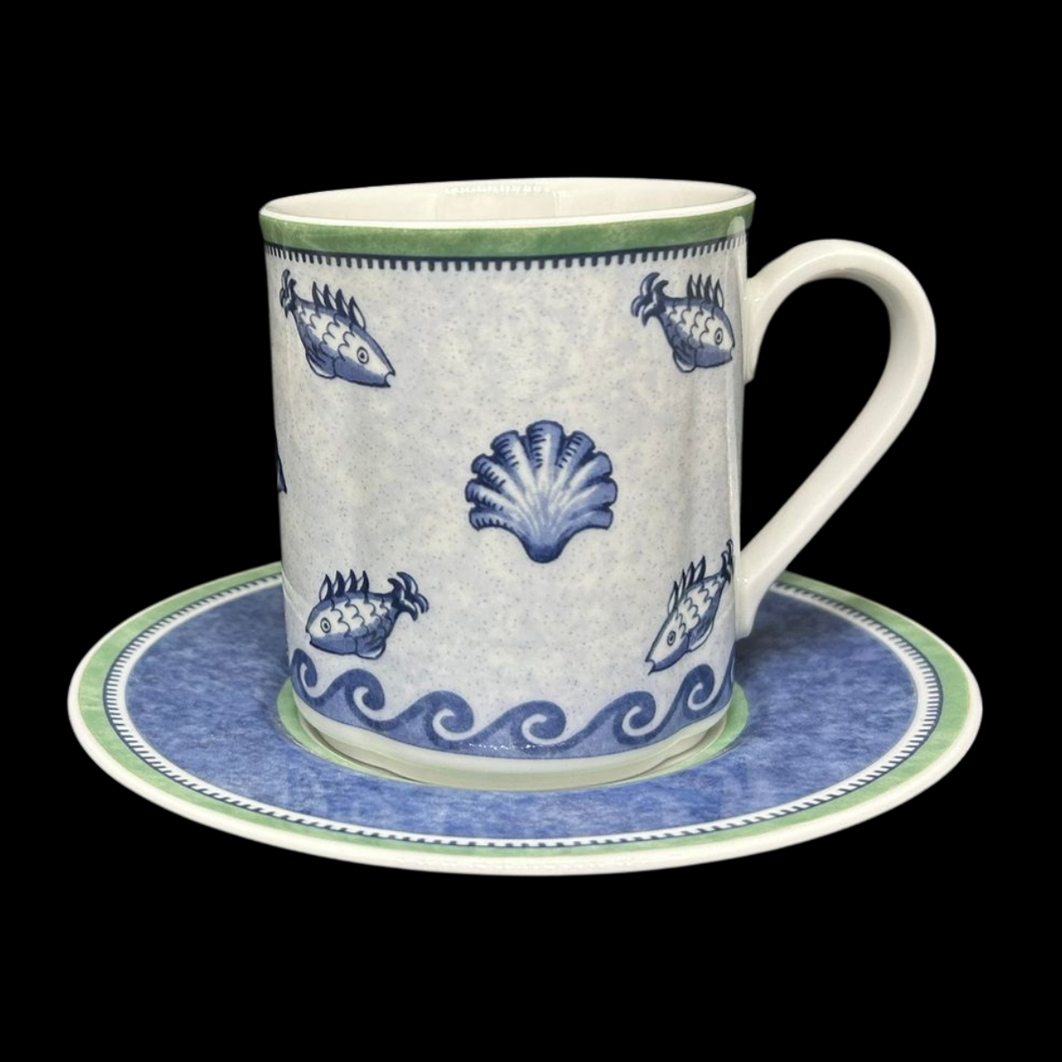 Villeroy & Boch Switch 3: Henkelbecher / Kaffeebecher mit Unterteller Corsica (9021552034116)