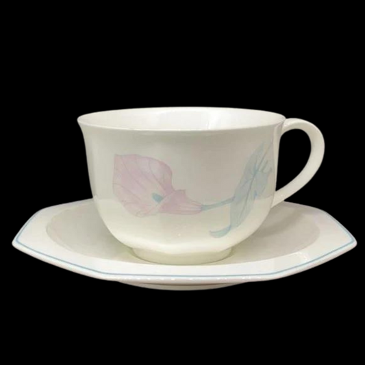 Villeroy & Boch Calla: Jumbotasse / Frühstückstasse mit Unterteller - selten (7120747856009)