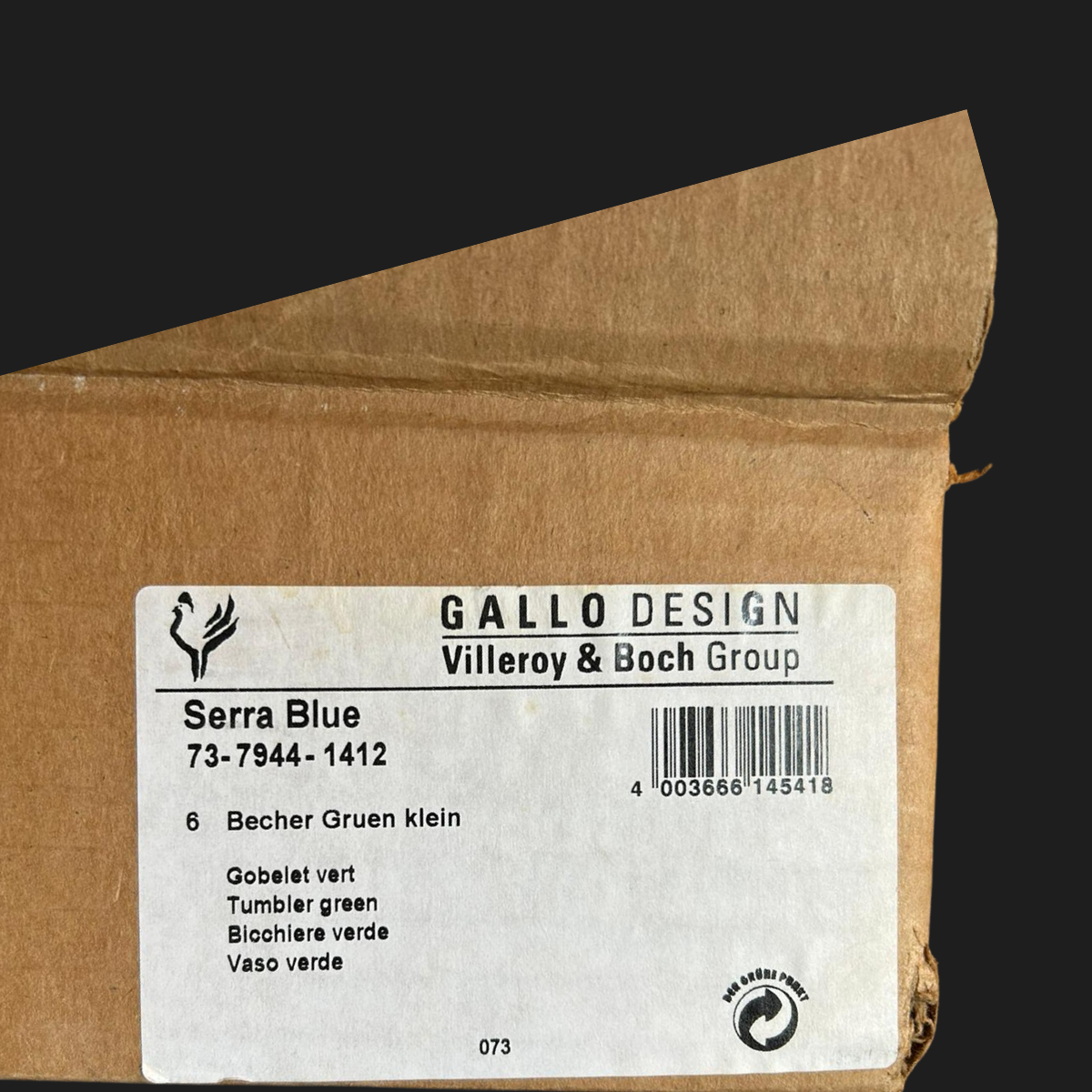 Villeroy & Boch Serra Blue: Becher grün klein (8992424460612)