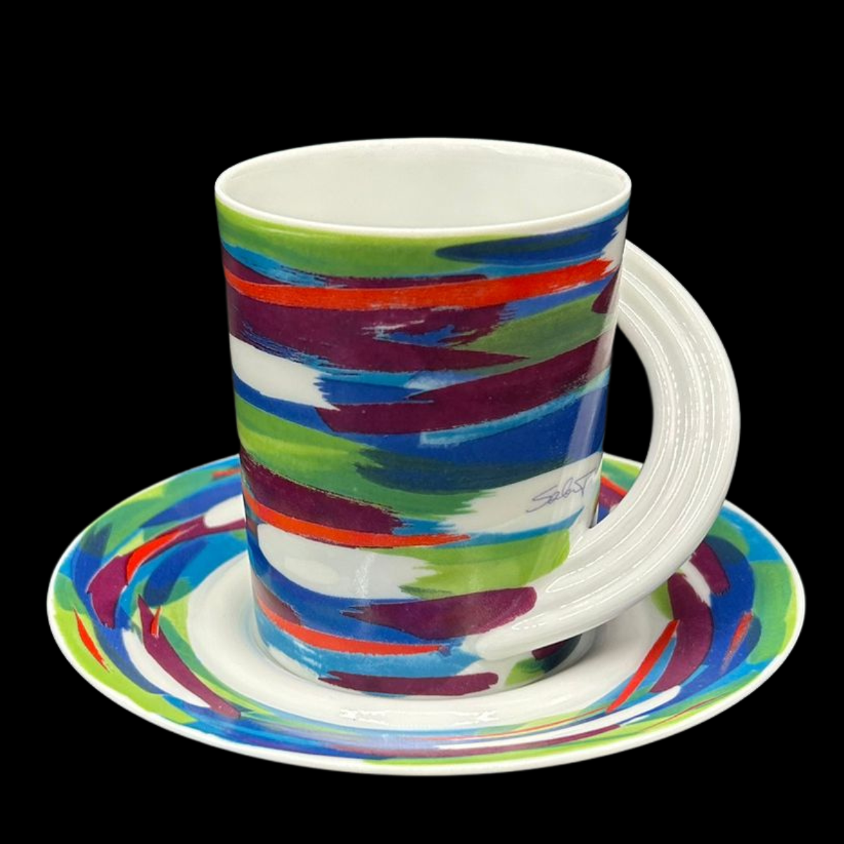 Rosenthal Cupola Colorata: Kaffeetasse/ Tasse mit Unterteller (9430378414404)