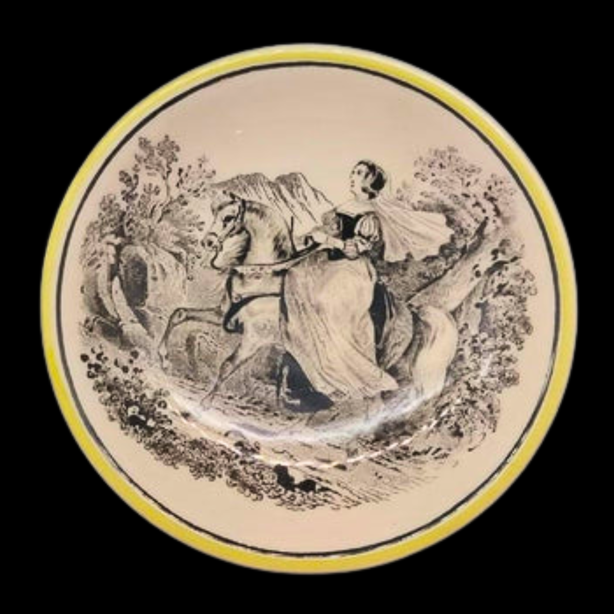 Villeroy & Boch Audun Ferme: Teebeutelablage / kleines Tellerchen / Zuckerschale - Reiterin gelb (9438946787652)