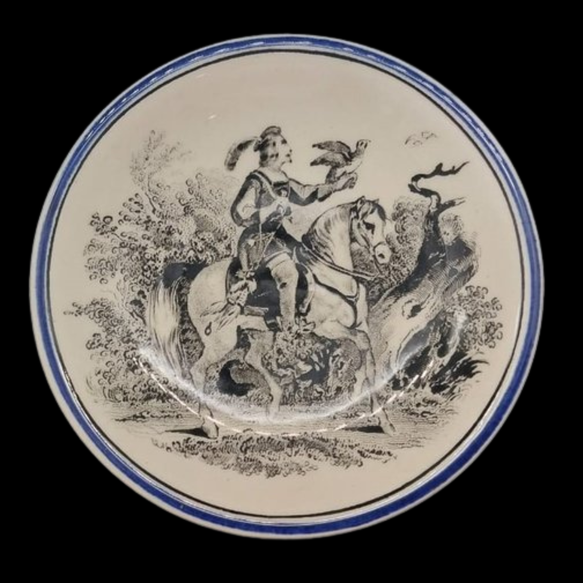 Villeroy & Boch Audun ferme: Teebeutelablage / kleines Tellerchen / Zuckerschale - Reiter blau (7121666375817)