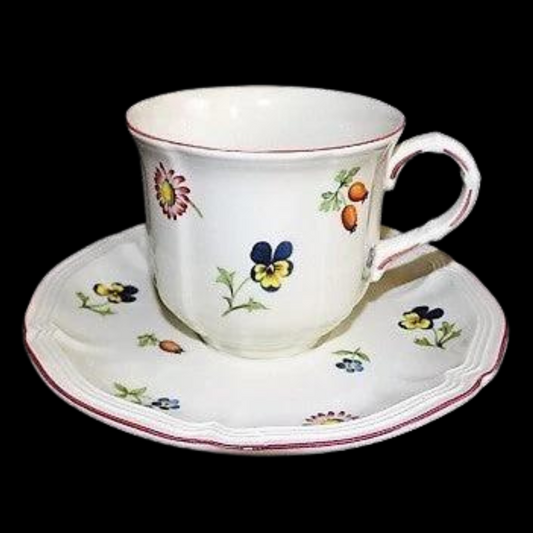 Villeroy & Boch Petite Fleur: Kaffeetasse / Tasse mit Unterteller (7120884367497)