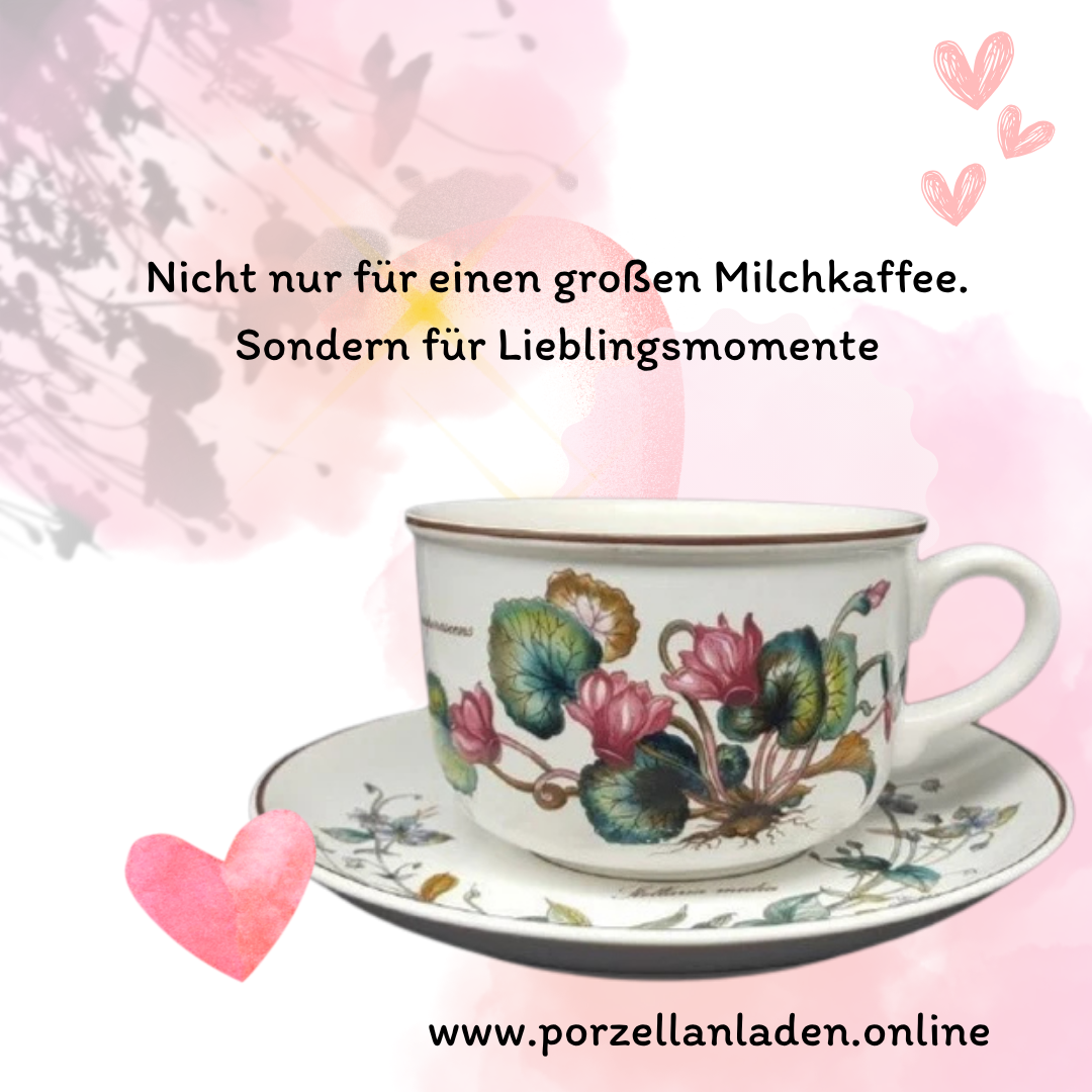 Villeroy & Boch Botanica: Jumbotasse / große Tasse XXL mit Unterteller - neu (7120884957321)
