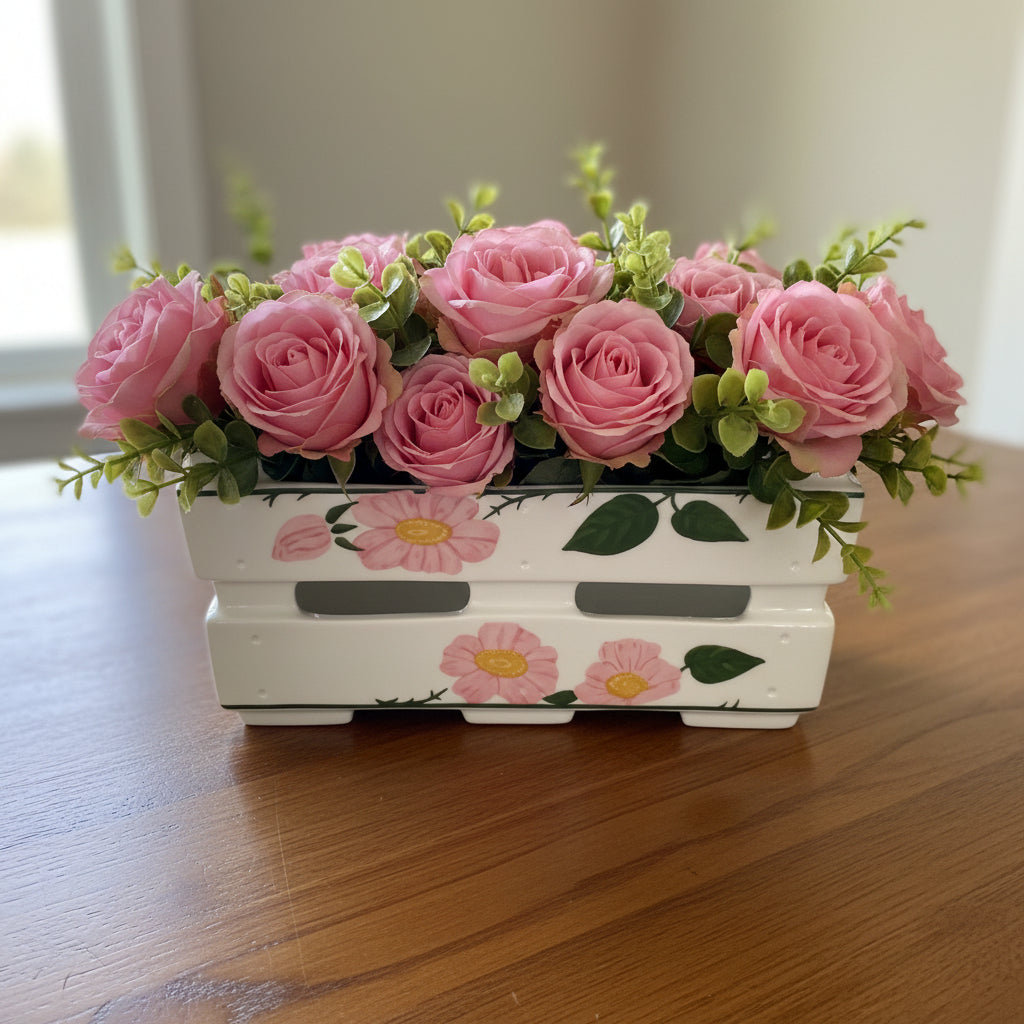 Villeroy & Boch Wildrose: Korb / Körbchen / Blumenkorb / Kräuterkorb aus Porzellan
