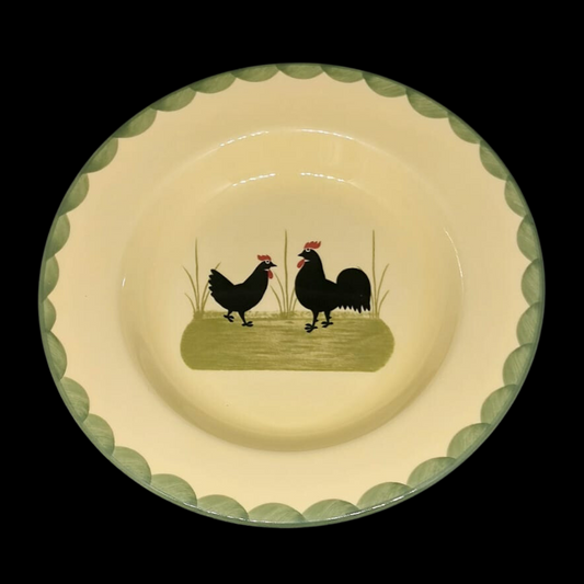 Zeller Keramik Hahn und Henne: Suppenteller / tiefer Teller - 23,5 cm (8659359170884)