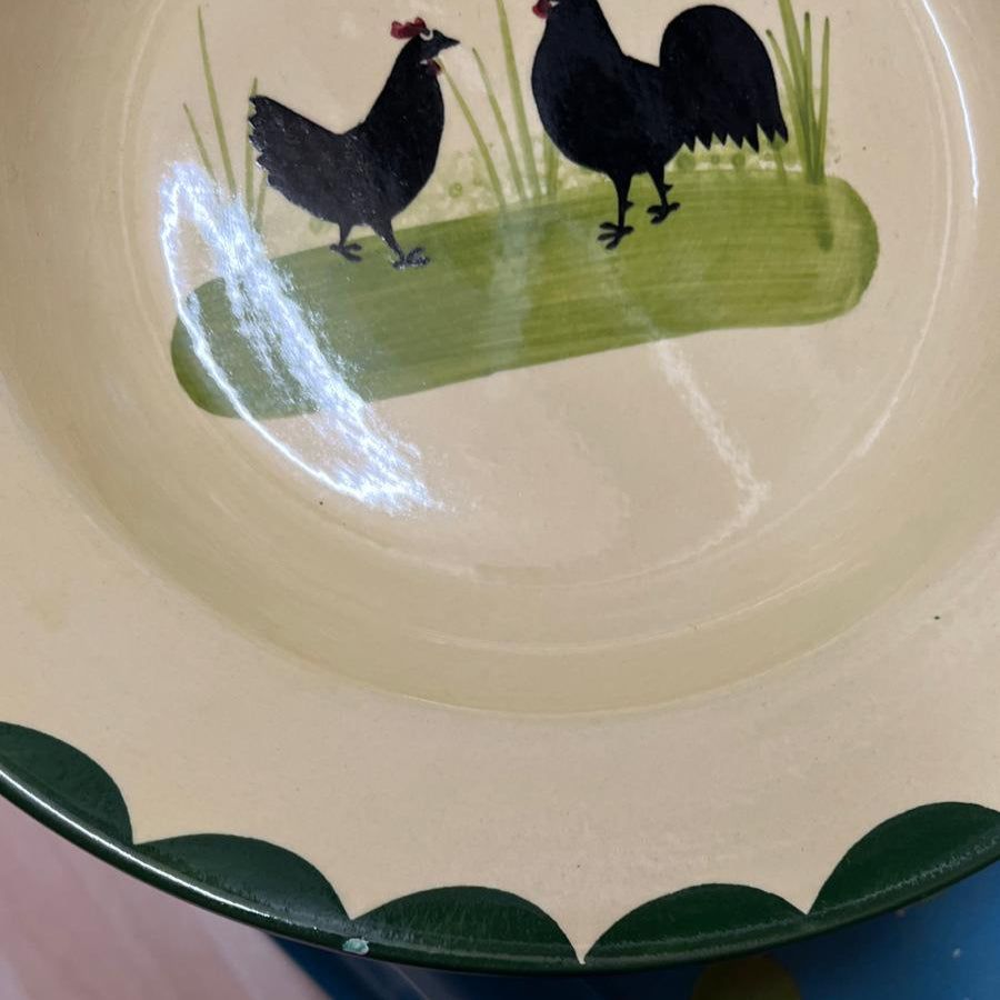 Zeller Keramik Hahn und Henne: Suppenteller / tiefer Teller - 24,5 cm (8784306110788)