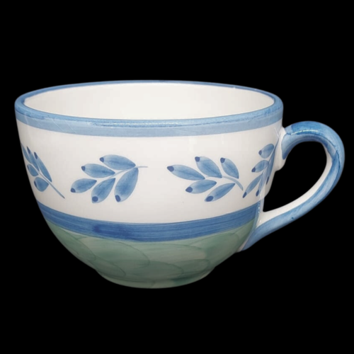 Villeroy & Boch Gallo Switch 3 Portugal: Jumbotasse / Cappuccinotasse, Blue Leaves (8642833449284)