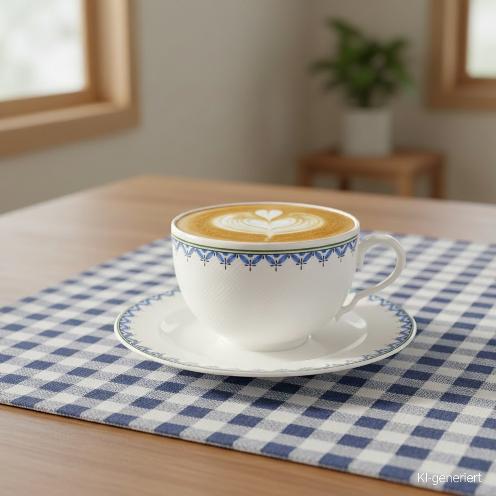 Villeroy & Boch Casa Look: Jumbotasse / Frühstückstasse / Milchkaffeetasse mit Unterteller