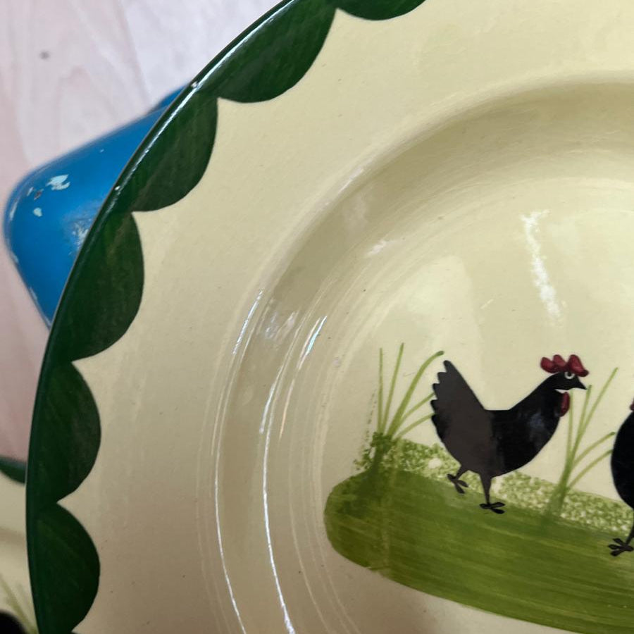 Zeller Keramik Hahn und Henne: Suppenteller / tiefer Teller - 24,5 cm (8784306110788)