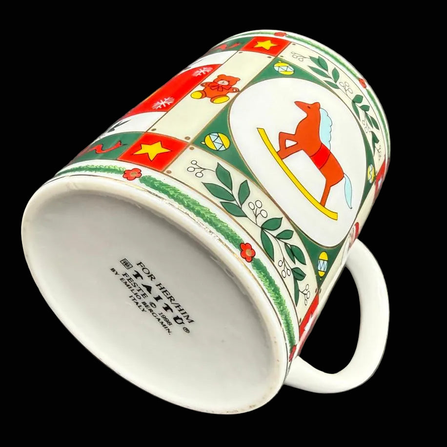 Emilio Bergamin Taitu / Taitù: Kaffeebecher / Henkelbecher - Schaukelpferd, Weihnachten