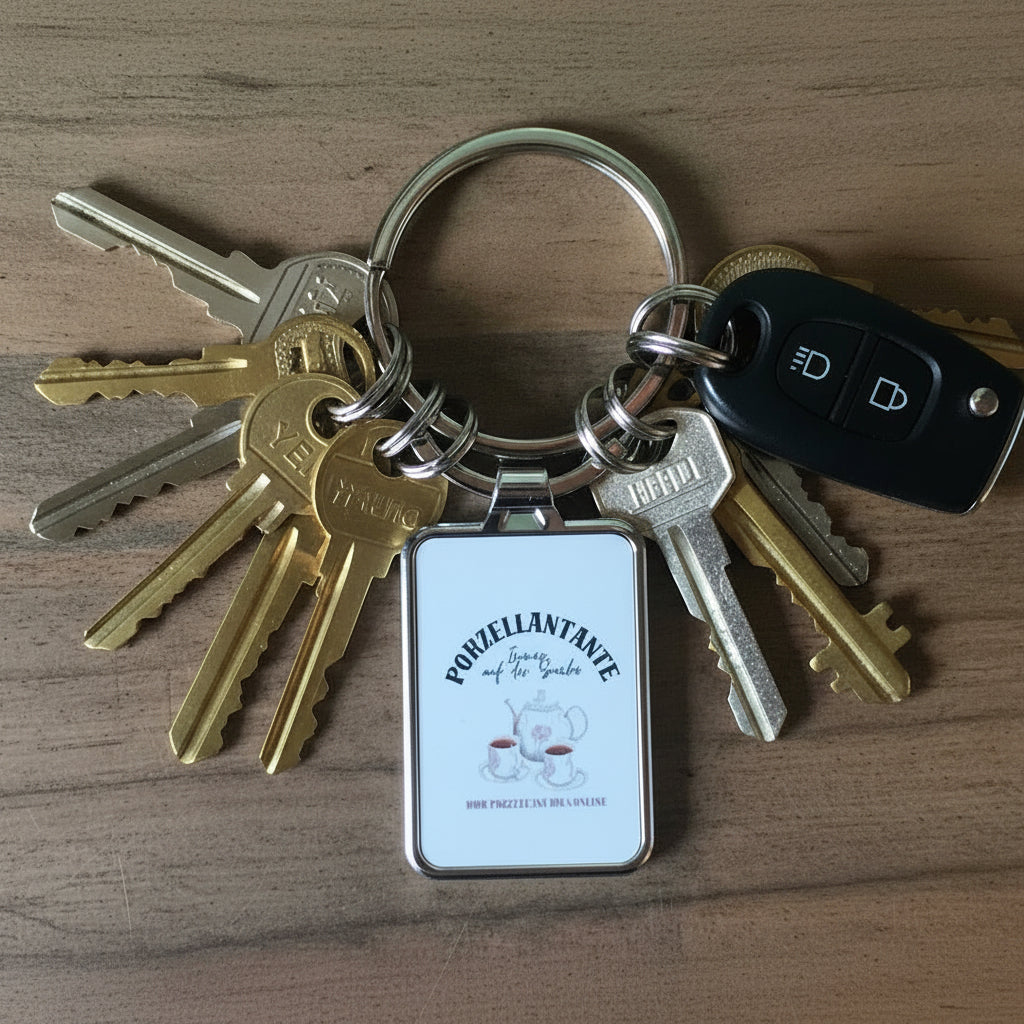 🎁 Porzellantantenanhänger – Porzellanladengefühl für unterwegs 💛 (Geschenk)