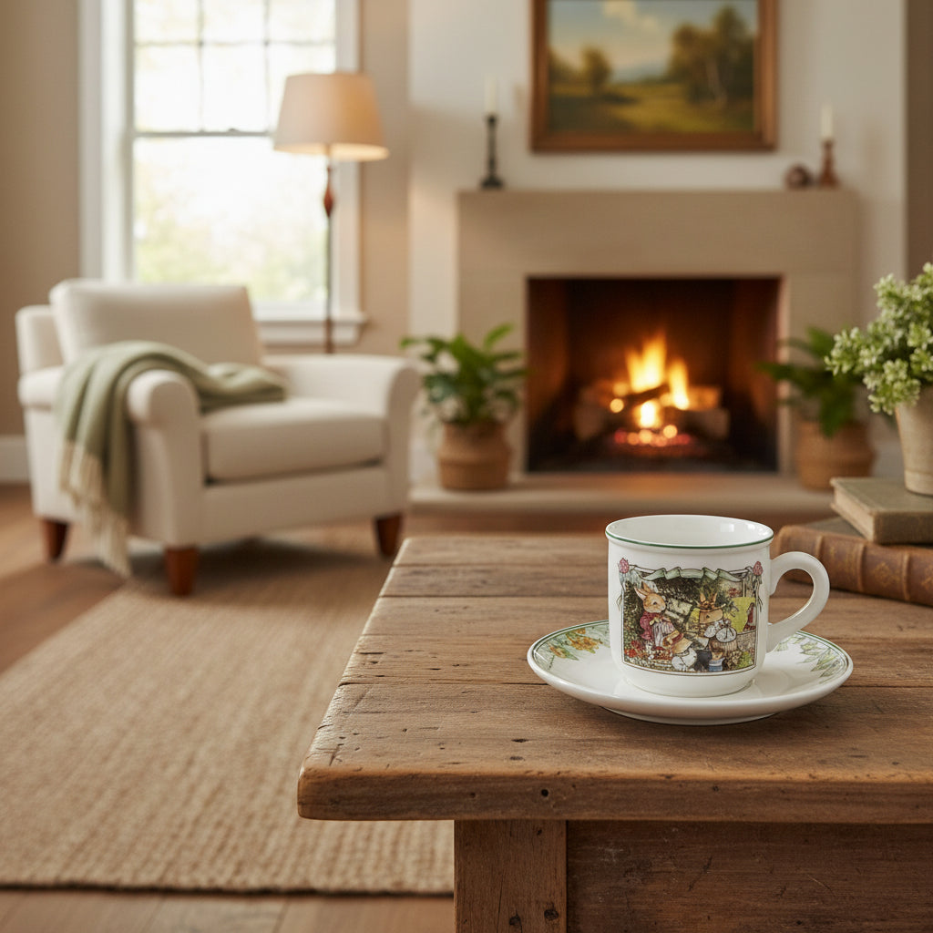 Villeroy & Boch Foxwood Tales: Kaffeetasse / Tasse mit Unterteller - neu