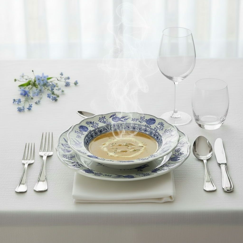 Hutschenreuther Zwiebelmuster: Suppenteller / tiefer Teller 25,5 cm - neu