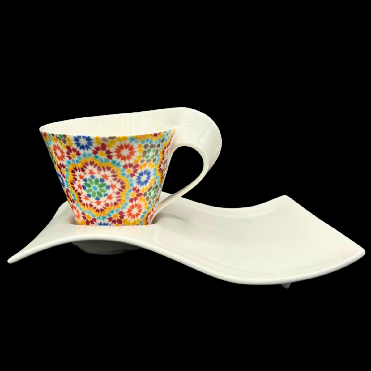 Villeroy & Boch New Wave: Jumbotasse / Cappuccinotasse mit Partyplate - Mandala (8821865677124)