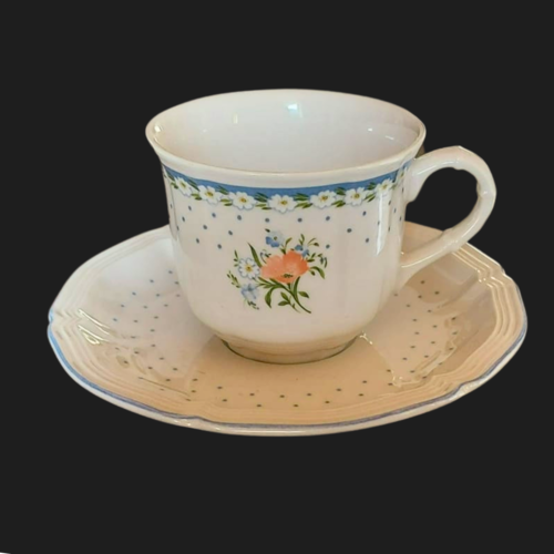 Villeroy & Boch Romantica: Kaffeetasse / Tasse mit Unterteller (8909437141316)