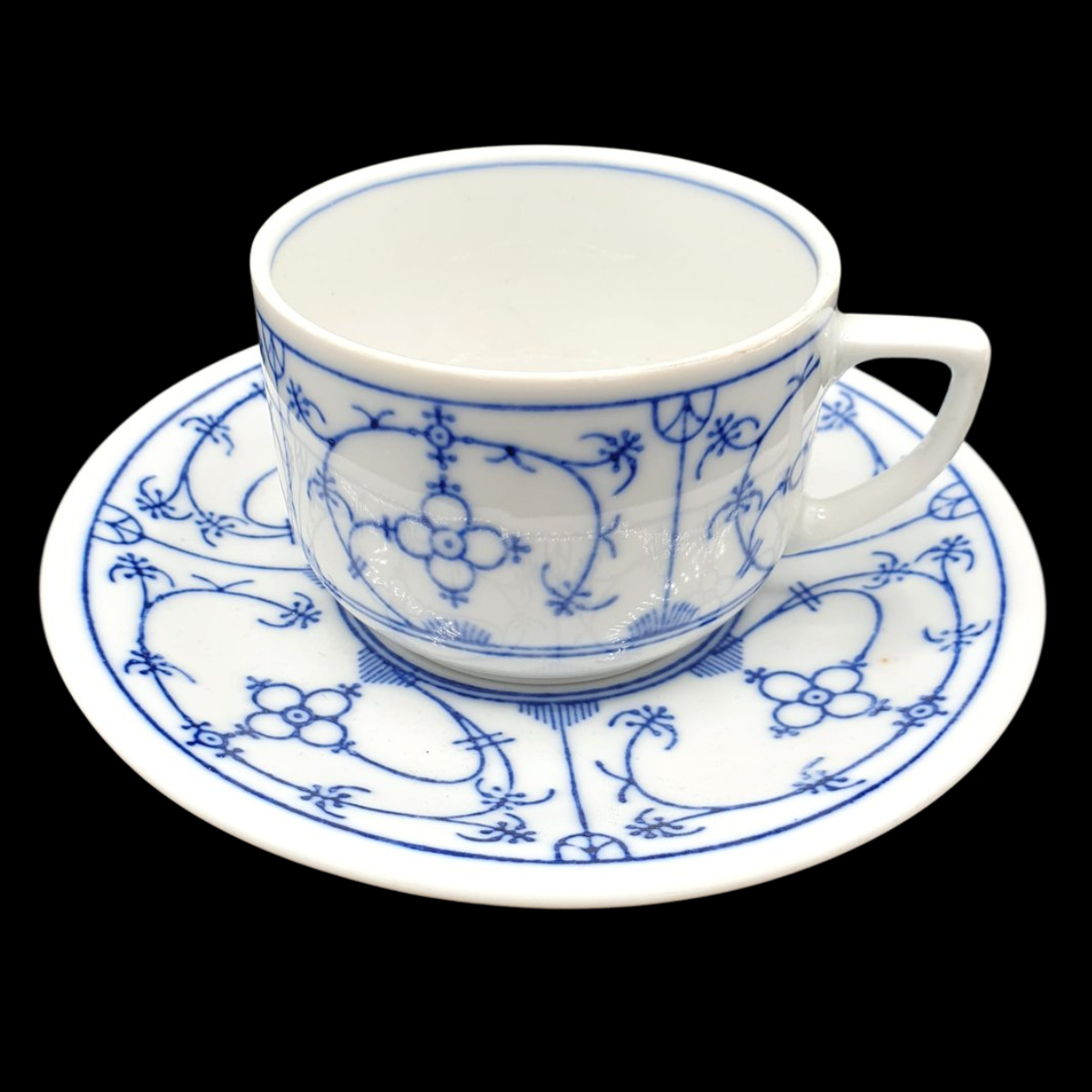 Winterling Strohblume Indisch Blau: Kaffeetasse / Tasse mit Unterteller (7121037000841)