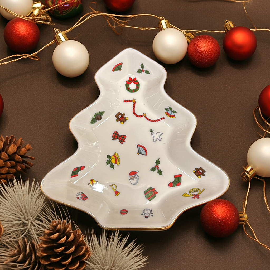 Emilio Bergamin Taitu / Taitù Noël: Teller / Schale Weihnachtsbaum / Tannenbaum / Tanne