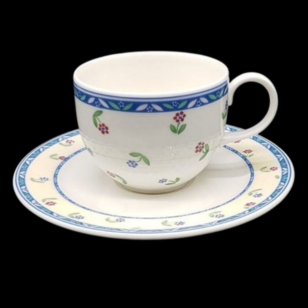 Villeroy & Boch Adeline: Kaffeetasse / Tasse mit Unterteller Villeroy & Boch (7120985030793)