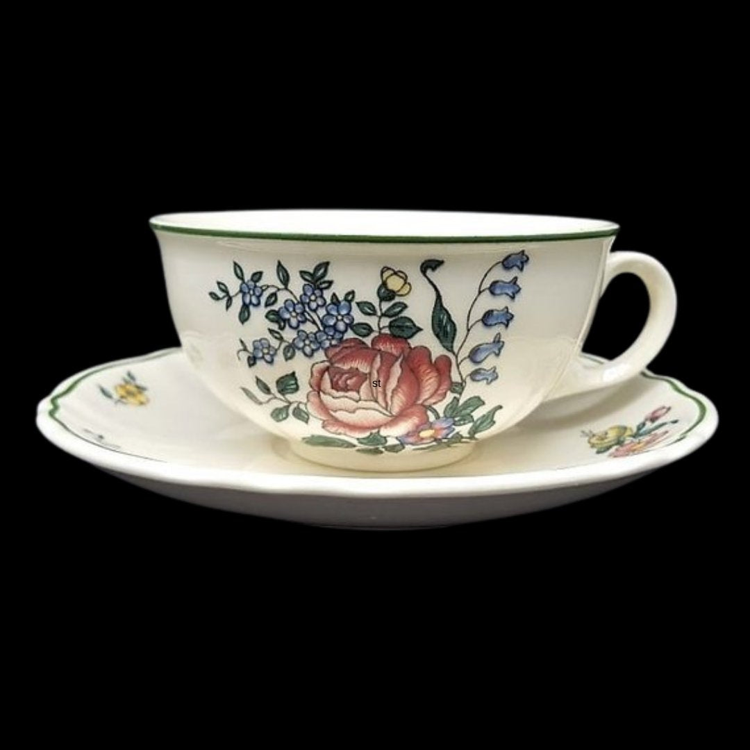Villeroy & Boch Alt Strassburg: Teetasse / Tasse niedrig mit Unterteller Rose Villeroy & Boch (7120904355977)