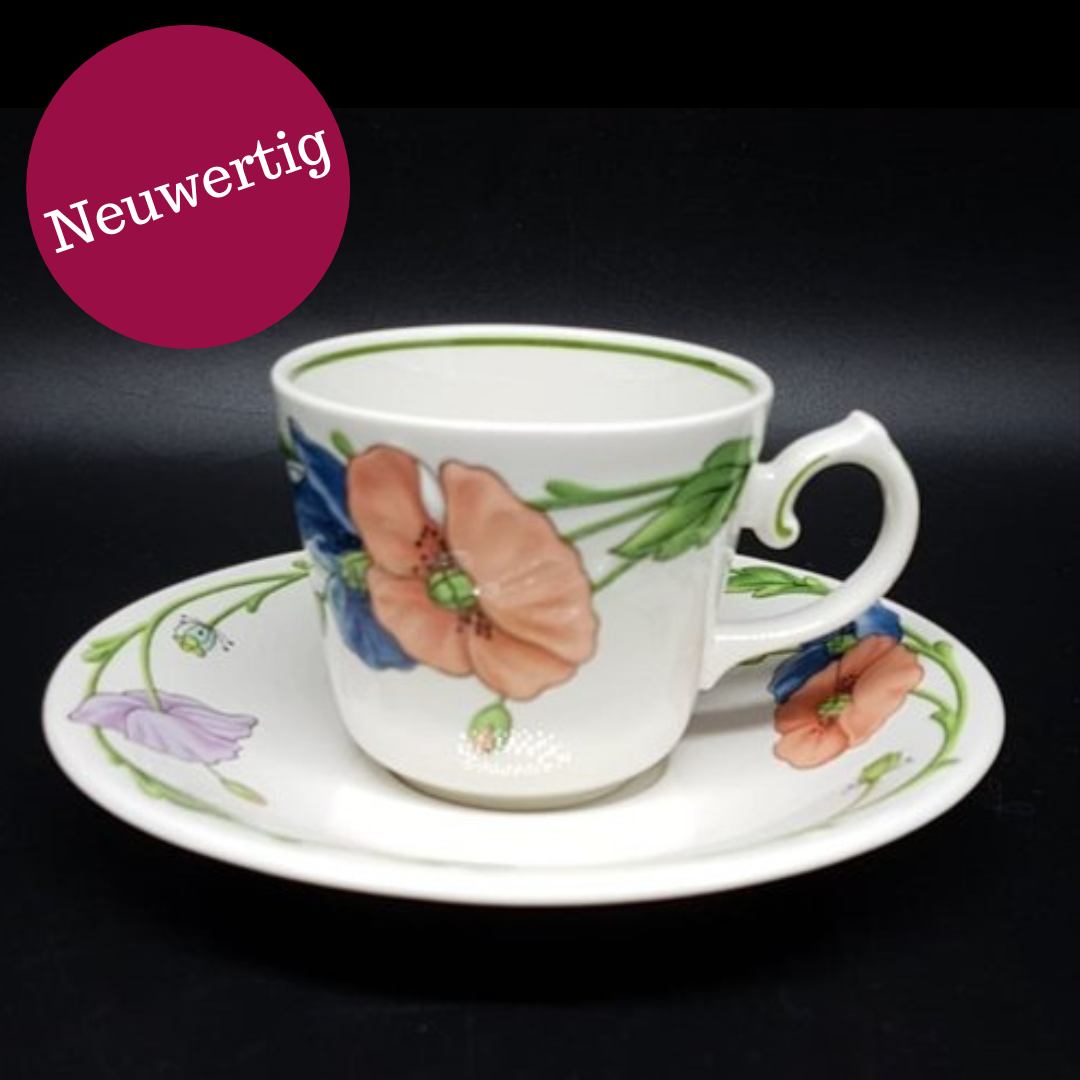 Villeroy & Boch Amapola: Kaffeetasse / Tasse mit Unterteller - neuwertig Villeroy & Boch (7120775610505)