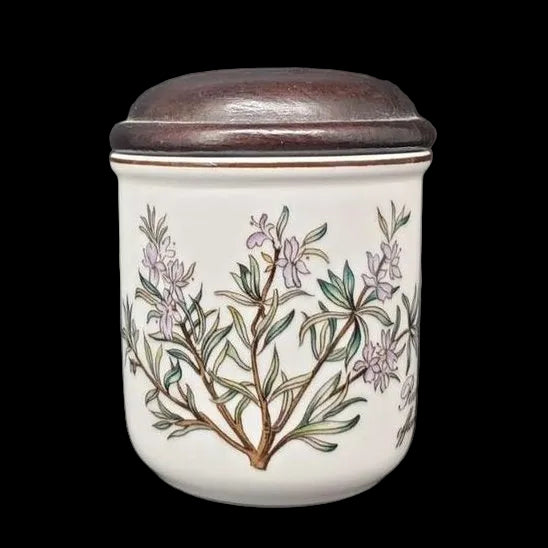 Villeroy & Boch Botanica: Haushaltsdose / Vorratsdose mit Holzdeckel - 8 cm Rosmarinus officinalis Villeroy & Boch (7120853663881)