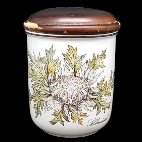 Villeroy & Boch Botanica: Haushaltsdose / Vorratsdose mit Holzdeckel - 11 cm Silberdistel Villeroy & Boch (7121040507017)