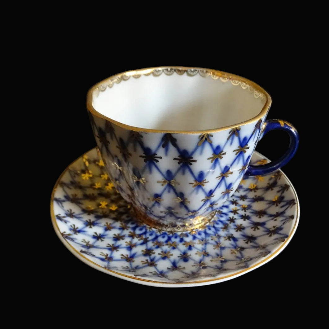 Lomonosov: Kaffeetasse / Tasse mit Unterteller Porzellanladen.online (7120767910025)