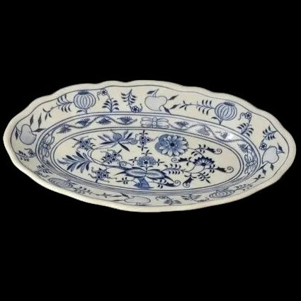 Dubi Eichwald Czechoslovakia Original Zwiebelmuster: Fleischplatte / Platte - ca 31,5 cm lang Dubi Eichwald Czechoslovakia (7120921985161)