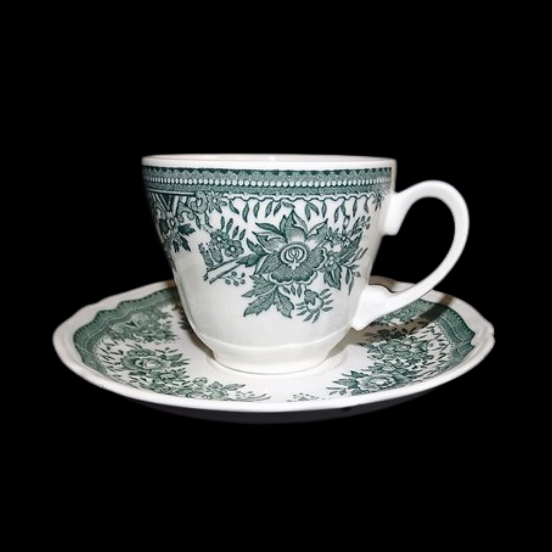 Villeroy & Boch Fasan grün: Kaffeetasse / Tasse mit Unterteller Villeroy & Boch (7120781934729)