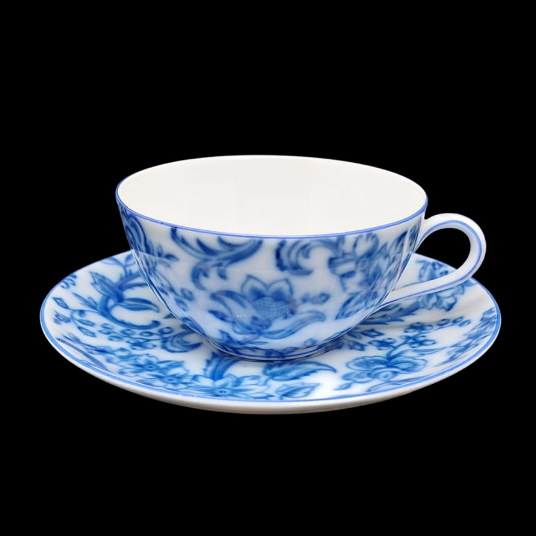 Hutschenreuther Hohenberg Olivia blau: Teetasse / Tasse mit Unterteller Hutschenreuther (7120778559625)