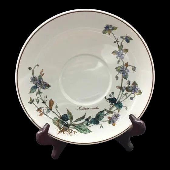 Villeroy & Boch Botanica: Unterteller / Untertasse blaue Blume Stellaria media - neu - ca 19 cm Villeroy & Boch (7120930930825)