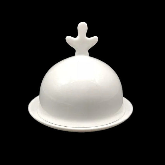 Schälchen mit Glocke aus Porzellan - weiß sonstige (7120954359945)