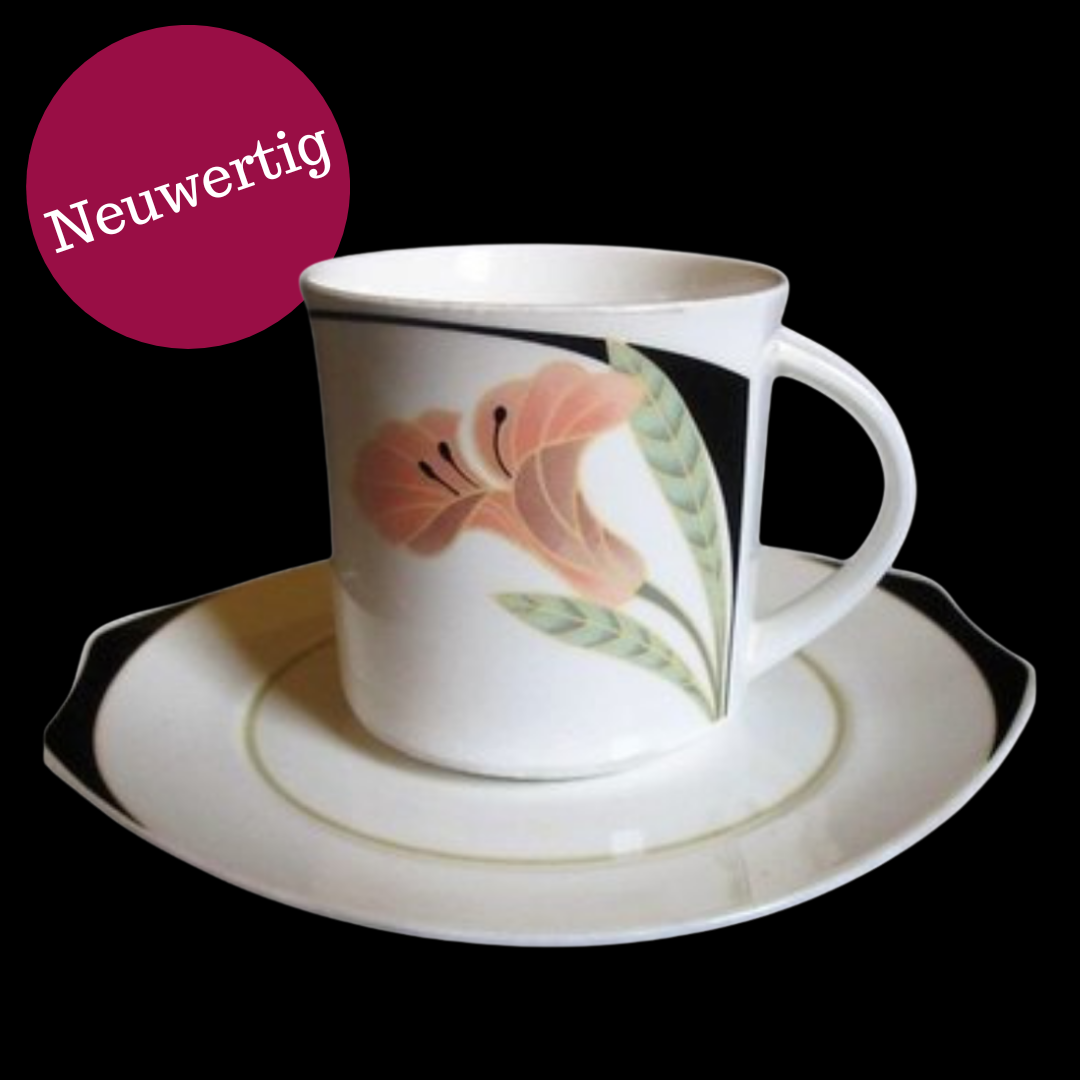 Villeroy & Boch Iris: Kaffeetasse / Tasse mit Unterteller - neuwertig Villeroy & Boch (7120862019721)