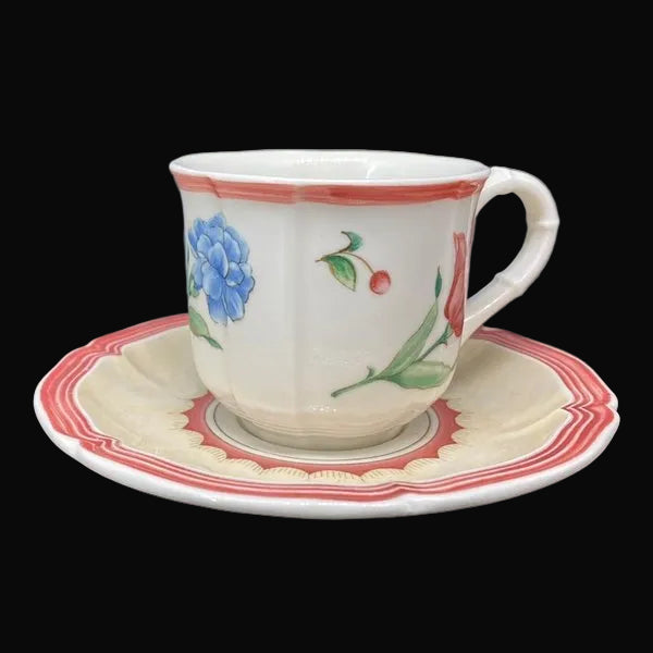 Villeroy & Boch Jardin d'Alsace Fleur: Mokkatasse / Espressotasse mit Unterteller Villeroy & Boch (7121064525961)
