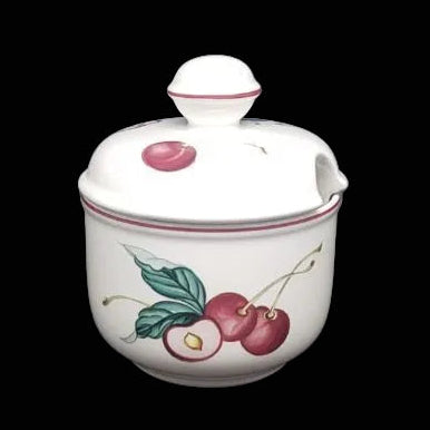 Villeroy & Boch Malaga: Marmeladedose / Zuckerdose mit Deckel - Motiv Kirsche Villeroy & Boch (7121012949129)