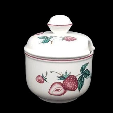 Villeroy & Boch Malaga: Marmeladedose / Zuckerdose mit Deckel - Motiv Erdbeere Villeroy & Boch (7121012981897)