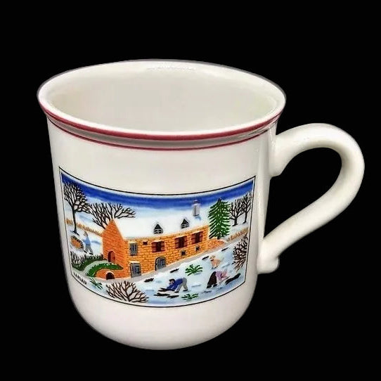 Villeroy & Boch Naif Christmas: Kaffeebecher / Henkelbecher Holz sammeln Villeroy & Boch (7120933748873)