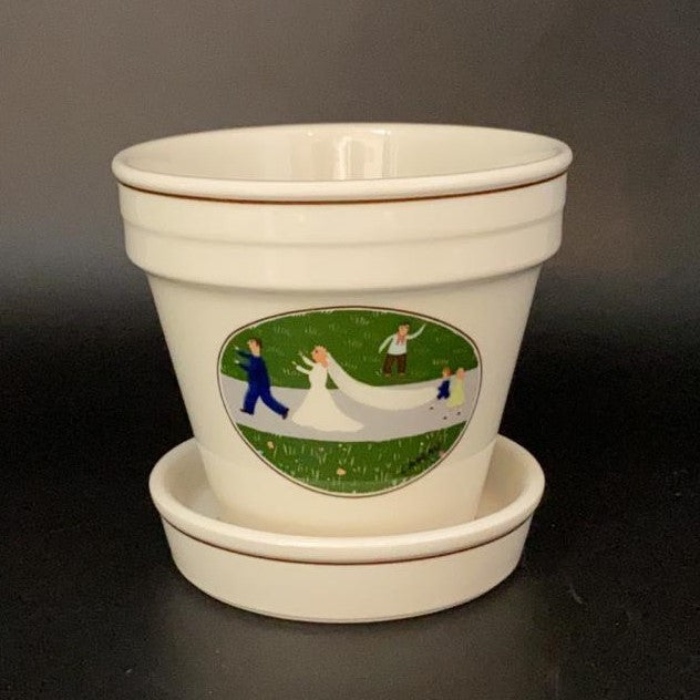 Villeroy & Boch Naif Wedding: Blumentopf / Übertopf mit Untersetzer Villeroy & Boch (7121105518729)