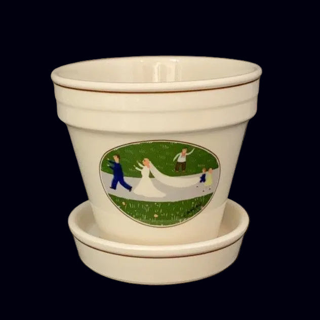 Villeroy & Boch Naif Wedding: Blumentopf / Übertopf mit Untersetzer Villeroy & Boch (7121105518729)