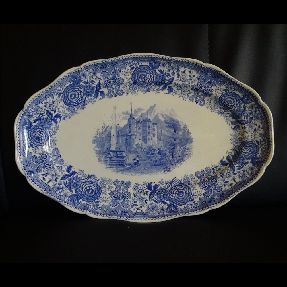 Villeroy & Boch Burgenland blau: Fleischplatte / Platte - ca 36 cm - Saarstempel Villeroy & Boch (7120682221705)