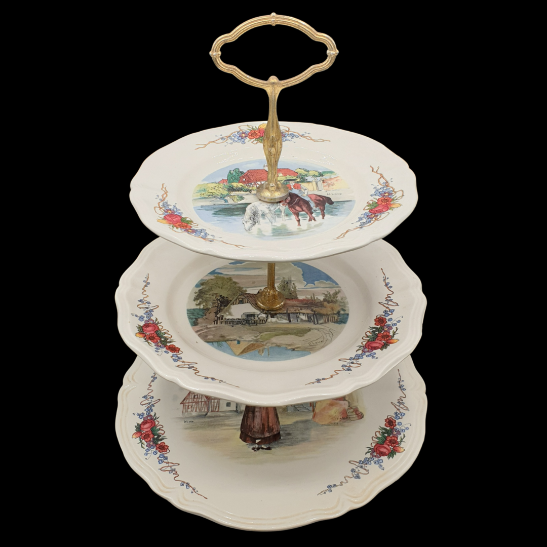 Sarreguemines Obernai France: Etagere, dreistöckig Obernai (7120714399881)