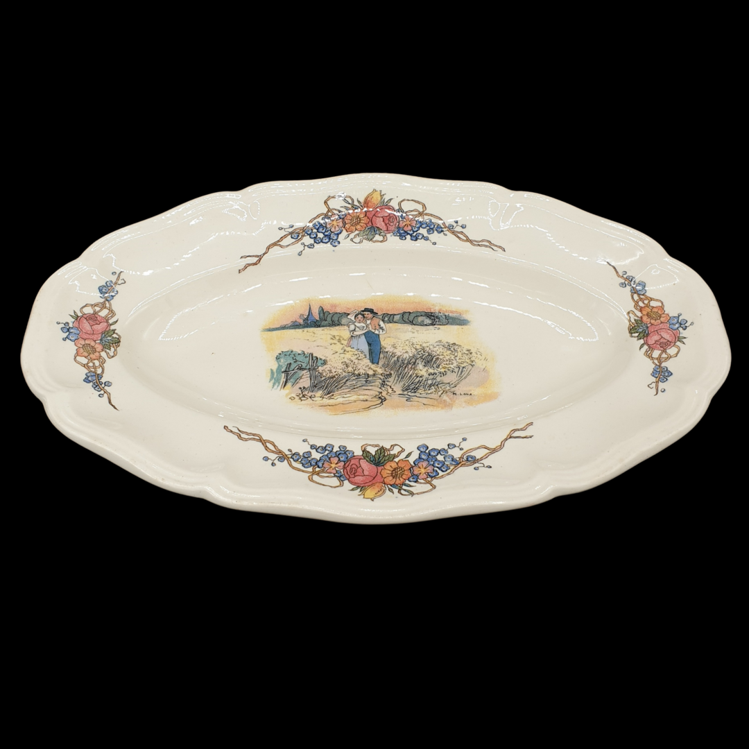 Sarreguemines Obernai France: Fleischplatte / Platte - ca 27 cm - Paar im Feld Porzellanladen.online (7120714170505)