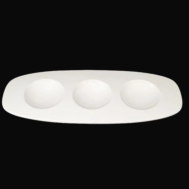Villeroy & Boch: Platte mit 3 Vertiefungen, weiß - neu Villeroy & Boch (7121081335945)