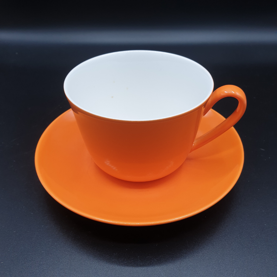 Villeroy & Boch Wonderful World: Kaffeetasse / Tasse mit Unterteller - orange - gut Villeroy & Boch (7120898687113)