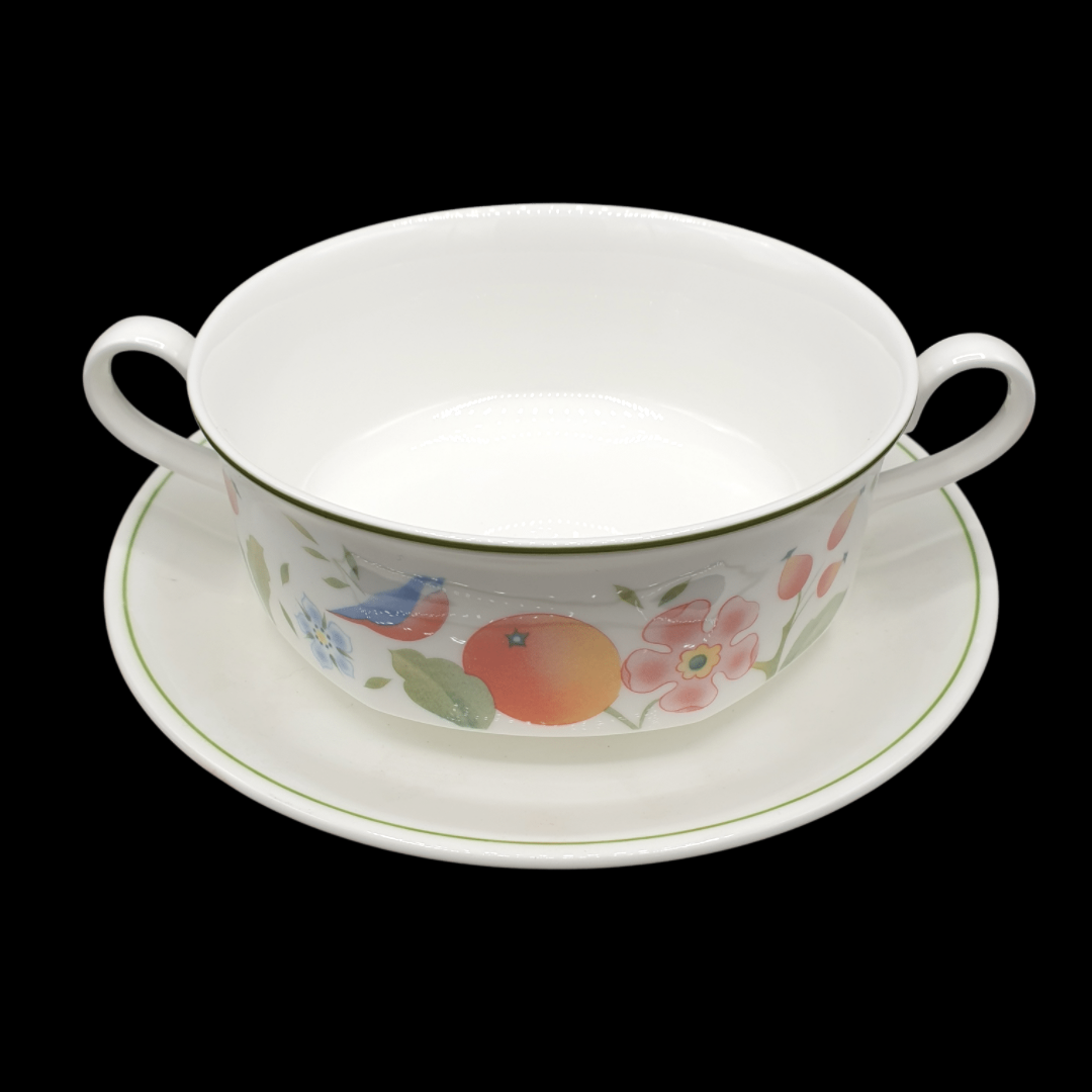 Villeroy & Boch Orangerie: Suppentasse mit Unterteller - Griffe hochkant Villeroy & Boch (7120951967881)