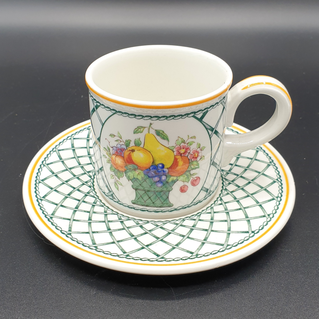 Villeroy & Boch Basket Mokkatasse / Espressotasse mit Unterteller