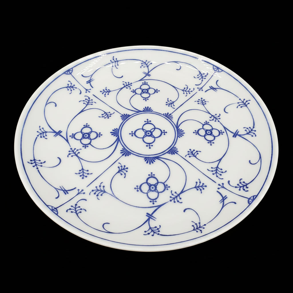 Form Marienbad Ingres Weiss Strohblume Indisch Blau: Kuchenteller / Frühstücksteller Winterling (7121038704777)