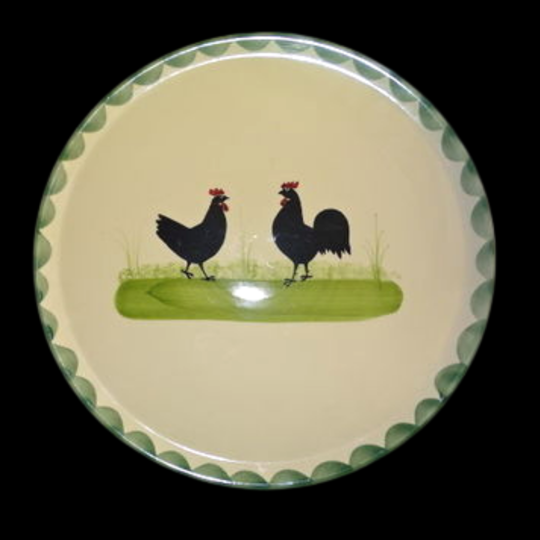 Zeller Keramik Hahn und Henne: Tortenplatte / runde Kuchenplatte Porzellanladen.online (7120785604745)