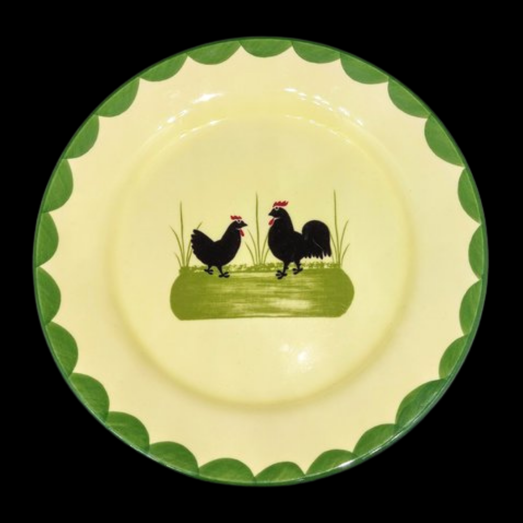 Zeller Keramik Hahn und Henne: Kuchenteller / Dessertteller / Frühstücksteller - gebraucht Zeller Keramik (7120758145161)